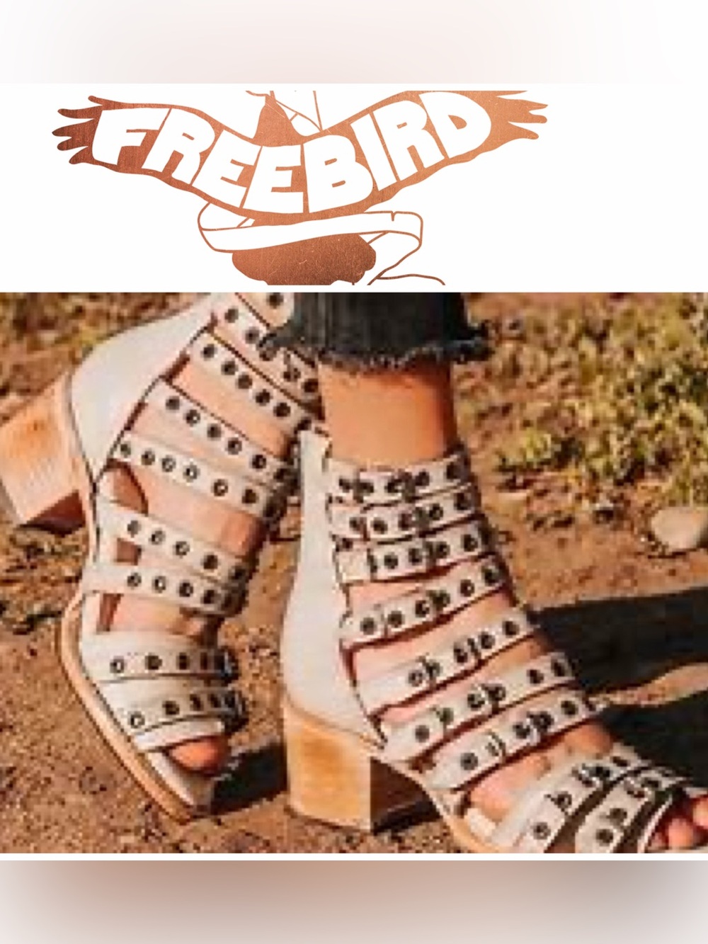 Freebird by Steven Casandra Ice Leather Gladiator Sandals Size 7